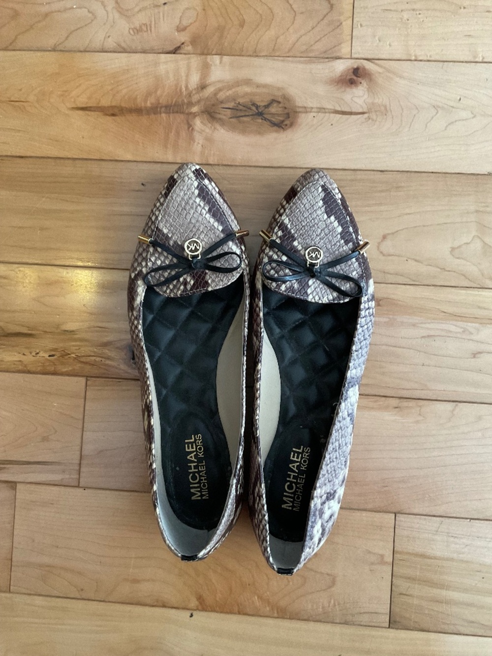 Michael Kors python ballerina flats